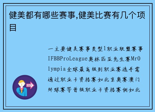 健美都有哪些赛事,健美比赛有几个项目
